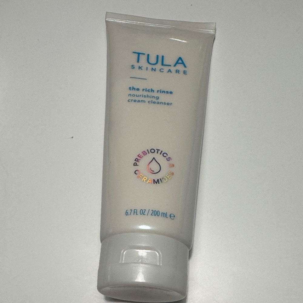 Tula Skincare Nourishing Cream Cleanser - White with Blue Text